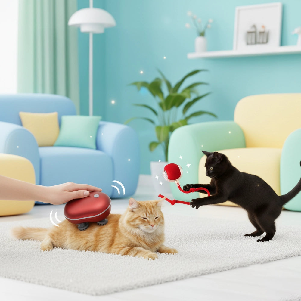 WhiskerWave Duo Set Inhalt – Massagegerät und Spielball