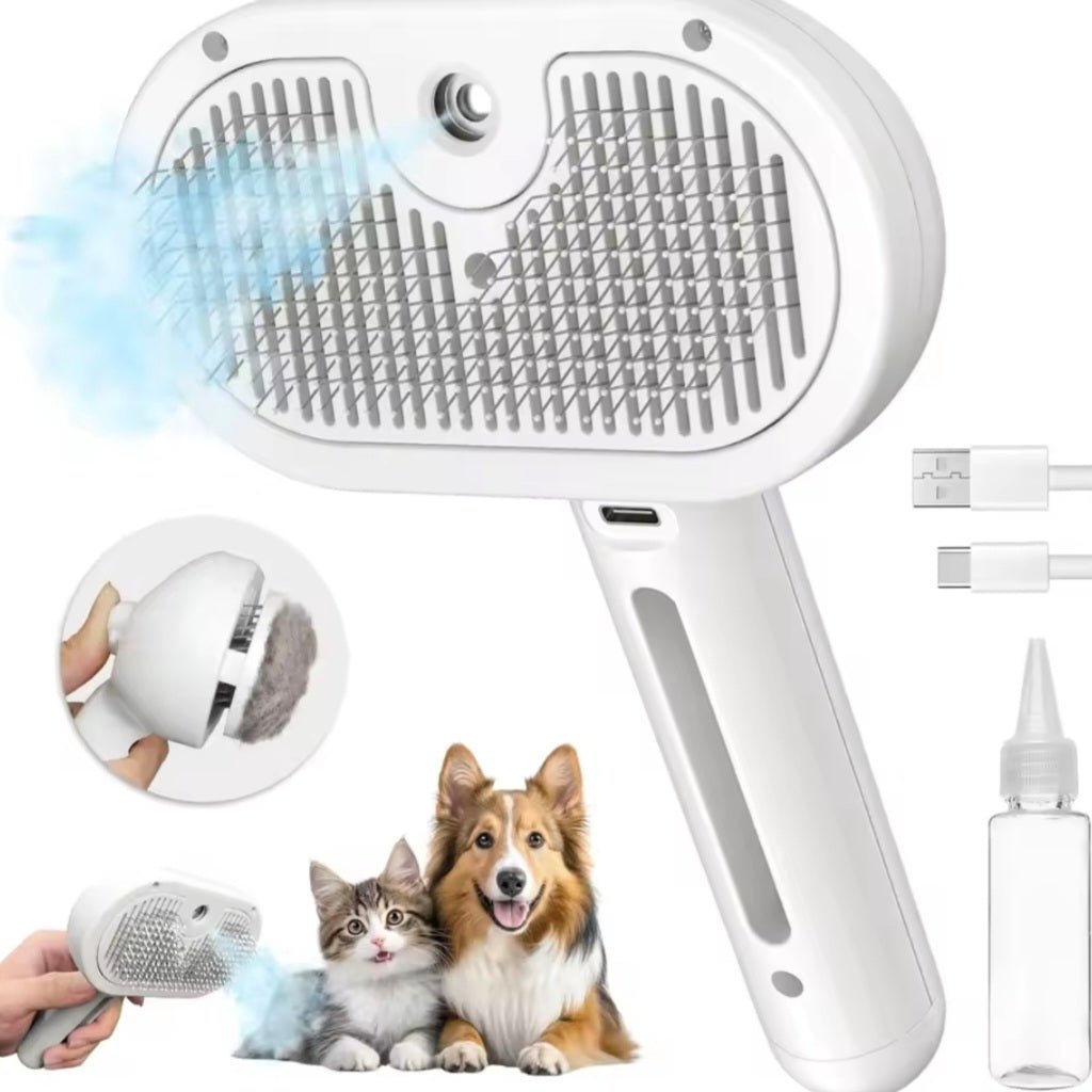 SteamBrush – Die 3 - in - 1 Dampfbürste für stressfreie Fellpflege - FlowDo - AnimalsKatzenpflege